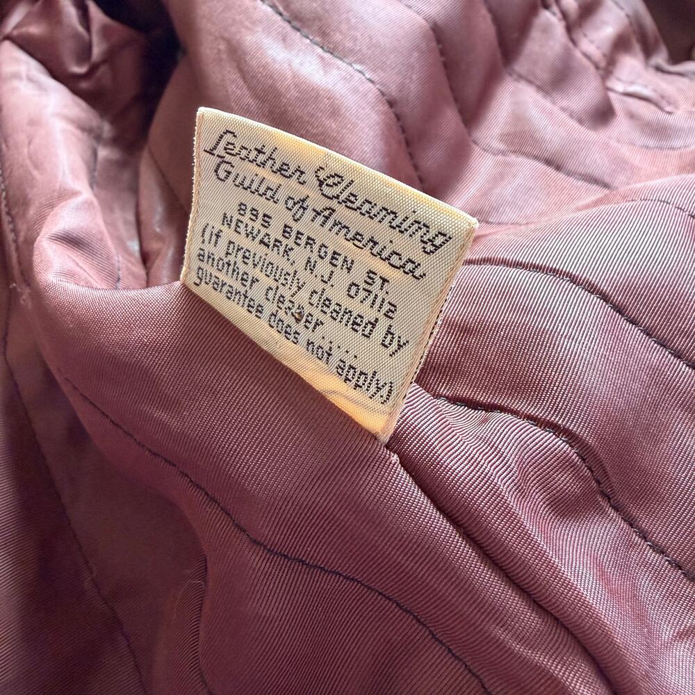 Vintage Brown Leather Coat with Fur Collar - Picture 6 of 15